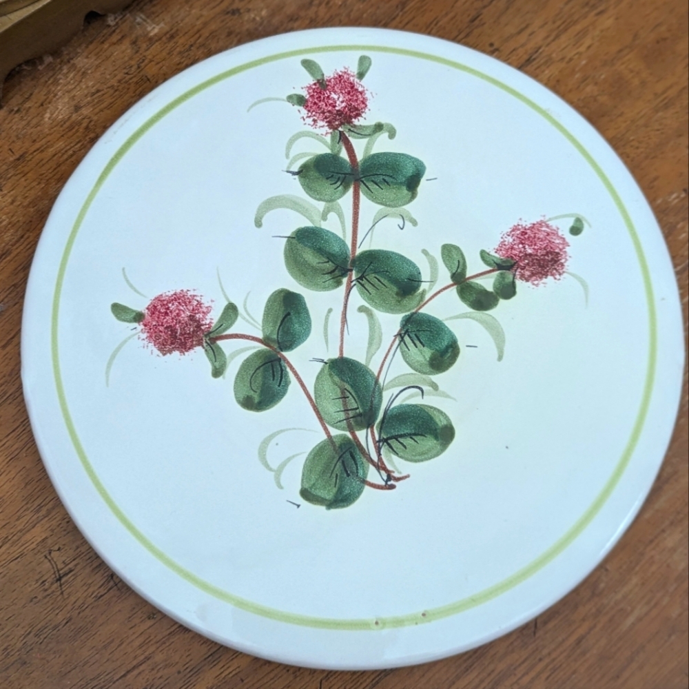 Handcrafted Round Floral Trivet Or Wall Hanging Italy